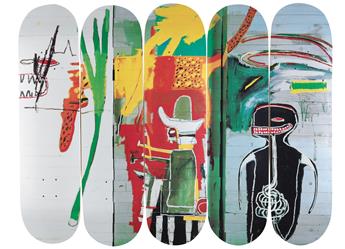 JEAN-MICHEL BASQUIAT (after) Skateboard Quintych: Untitled